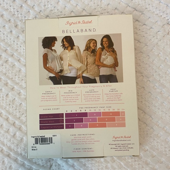 NWT Ingrid & Isabel Maternity Bellaband Size 2 White Belly Band To Expand Jeans - Picture 2 of 3